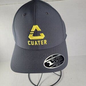 Cuater Grey Flexfit 110 Yellow Embroidered Adjustable Golf Baseball Hat